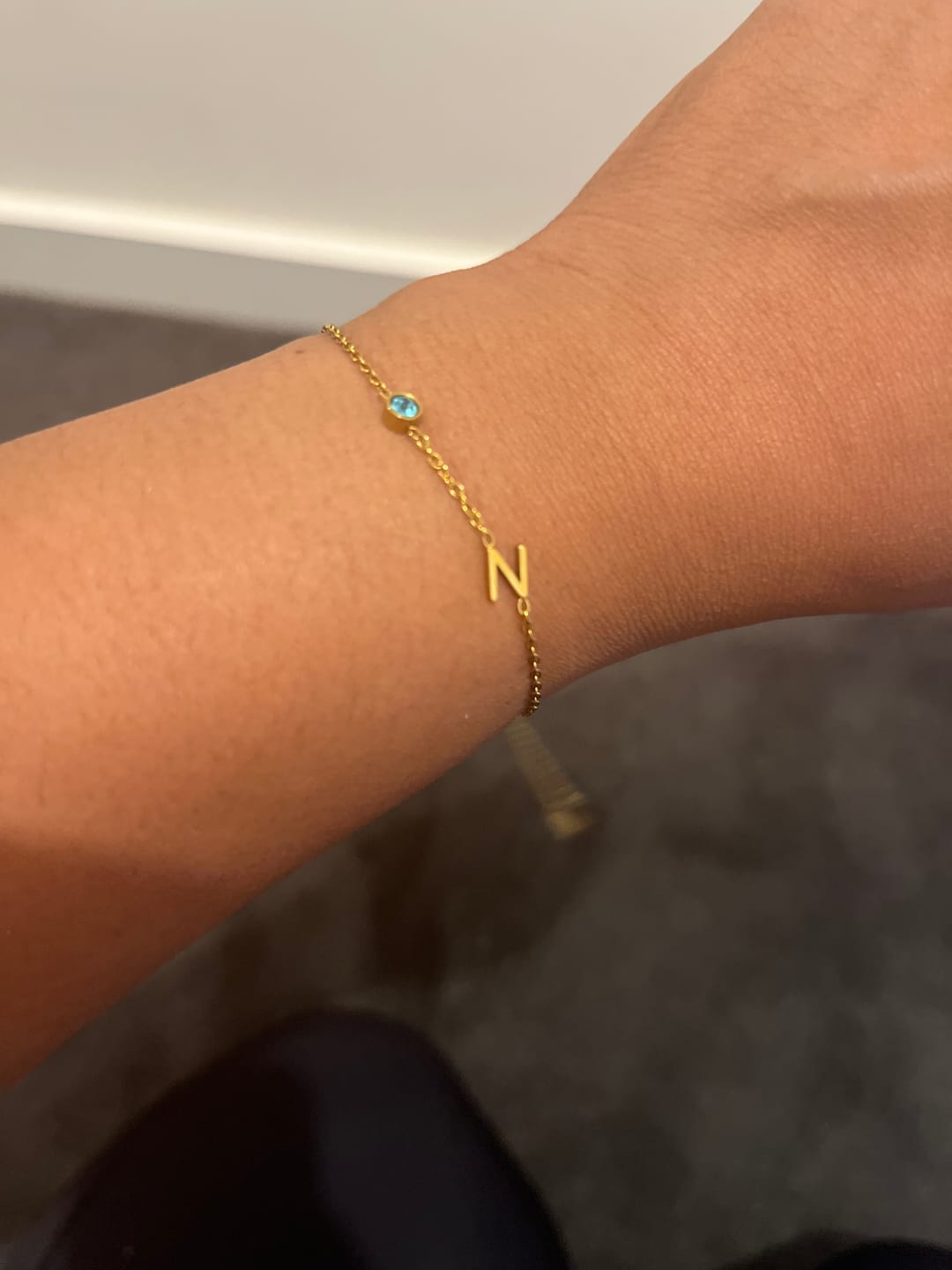 Customer photo review of Birthstone Letter Bracelet