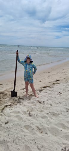 Customer photo review of Great Barrier Reef Unisex Long Sleeve Zip Swimmers