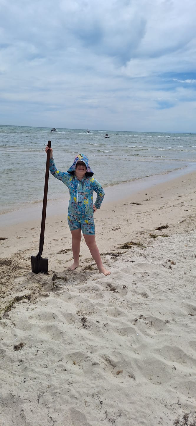 Customer photo review of Great Barrier Reef Unisex Long Sleeve Zip Swimmers