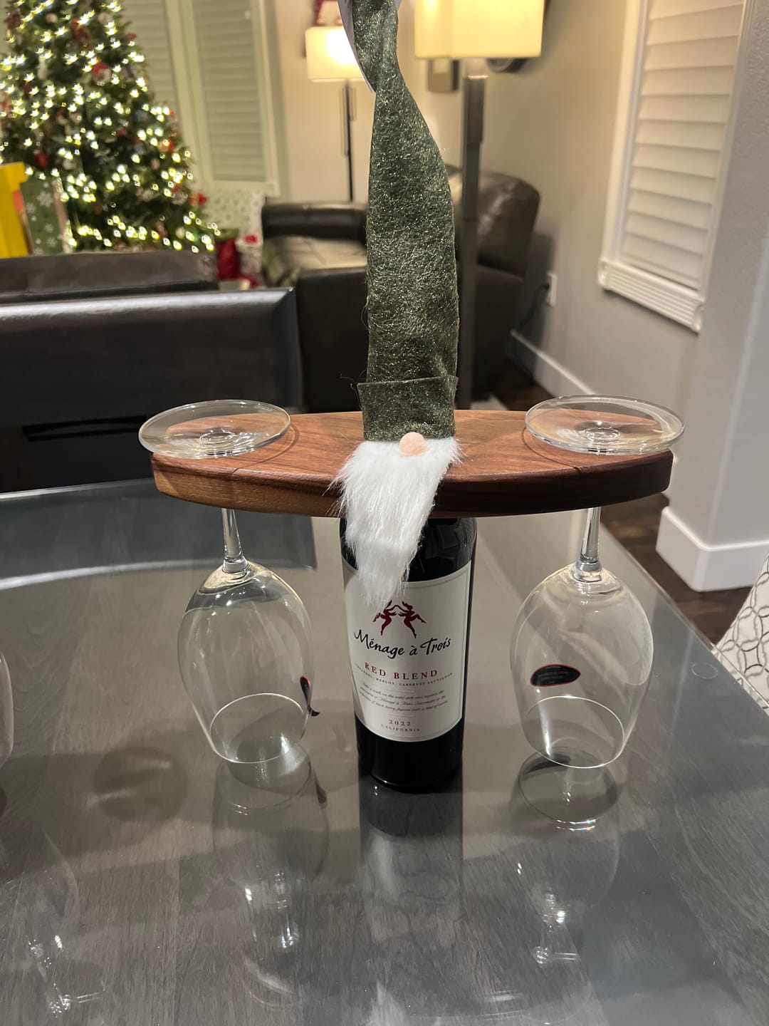 Customer photo review of 11x4" Wine Caddy 1 Acrylic Router Template