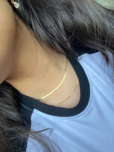 Customer photo review of Plain Chain Two Layer Necklace