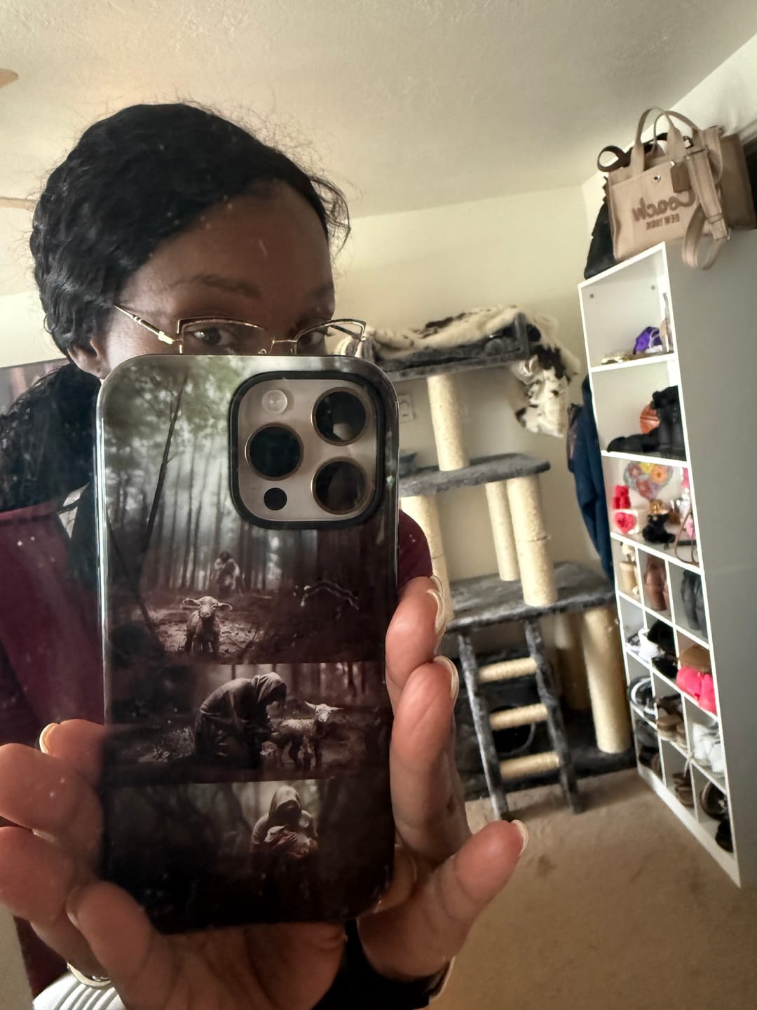 Customer photo review of (No Text) He Ran, He Rescued, He Carried Phone Case