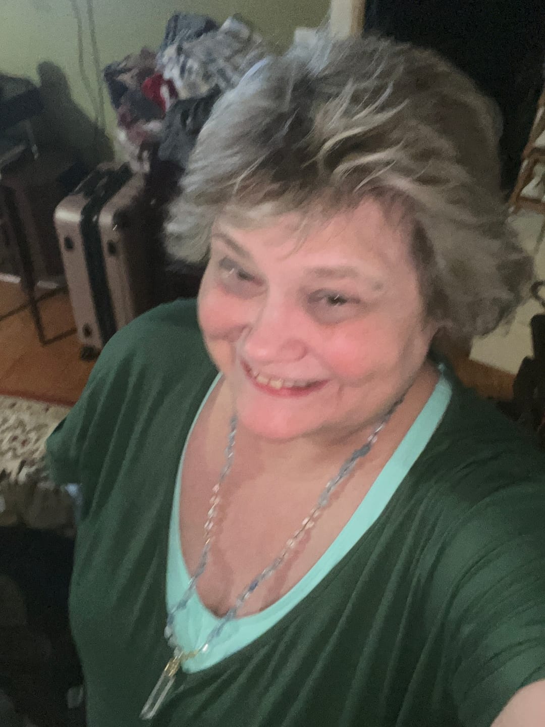 Customer photo review of Natural Aquamarine & Clear Quartz Gemstone Necklace