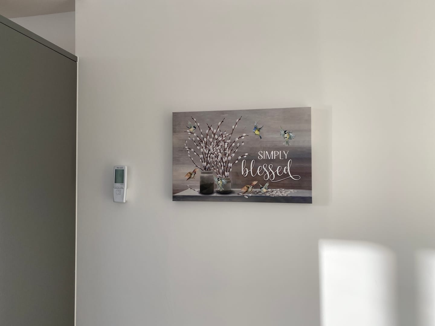 Customer photo review of Christian Canvas Wall Art, Simply Blessed Wall Decor