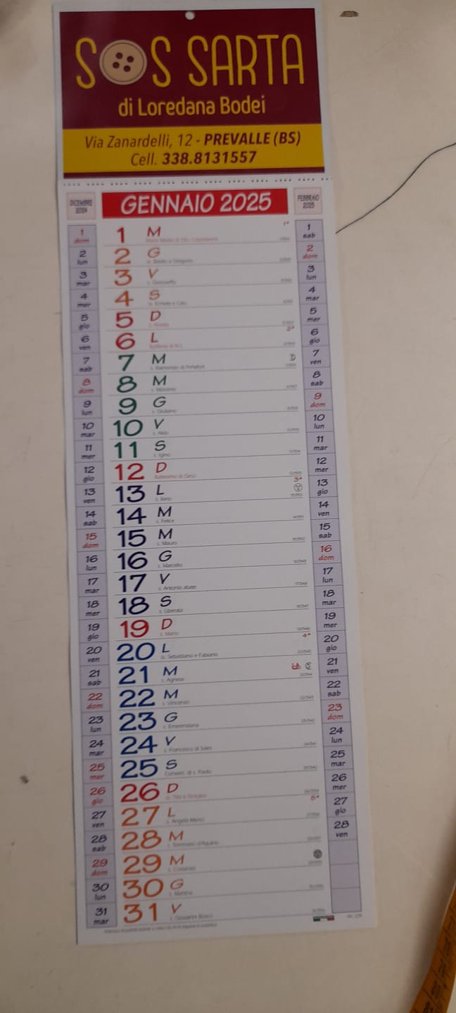 Customer photo review of Calendario Slim