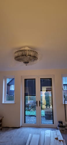 Customer photo review of Carved Crystal Drum Semi Flush Mount