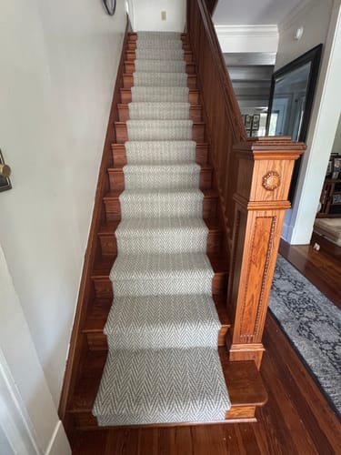 Customer photo review of Anderson Tuftex Luminary Modern Gray Herringbone Carpet Runner