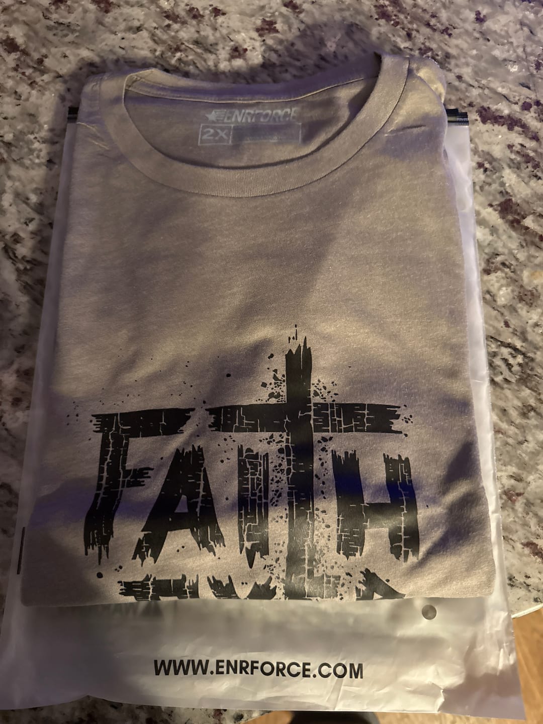 Customer photo review of Faith Over Fear Tee