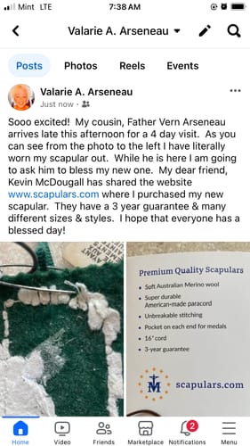 Customer photo review of Guadalupe Mini | Our lady of Guadalupe Premium Brown Scapular