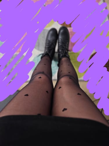 Customer photo review of Mila Heart Dot Sheer Pantyhose Tights