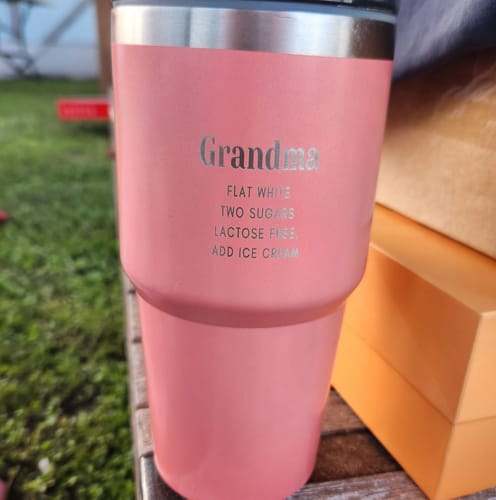 Customer photo review of Personalised Insulated Straw Cup 600ml