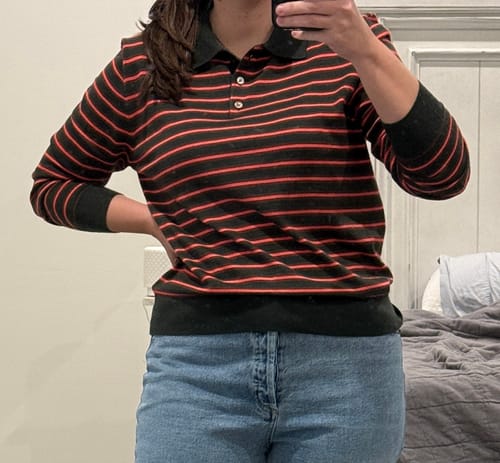 Customer photo review of Striped Loose Knitted T-Shirts