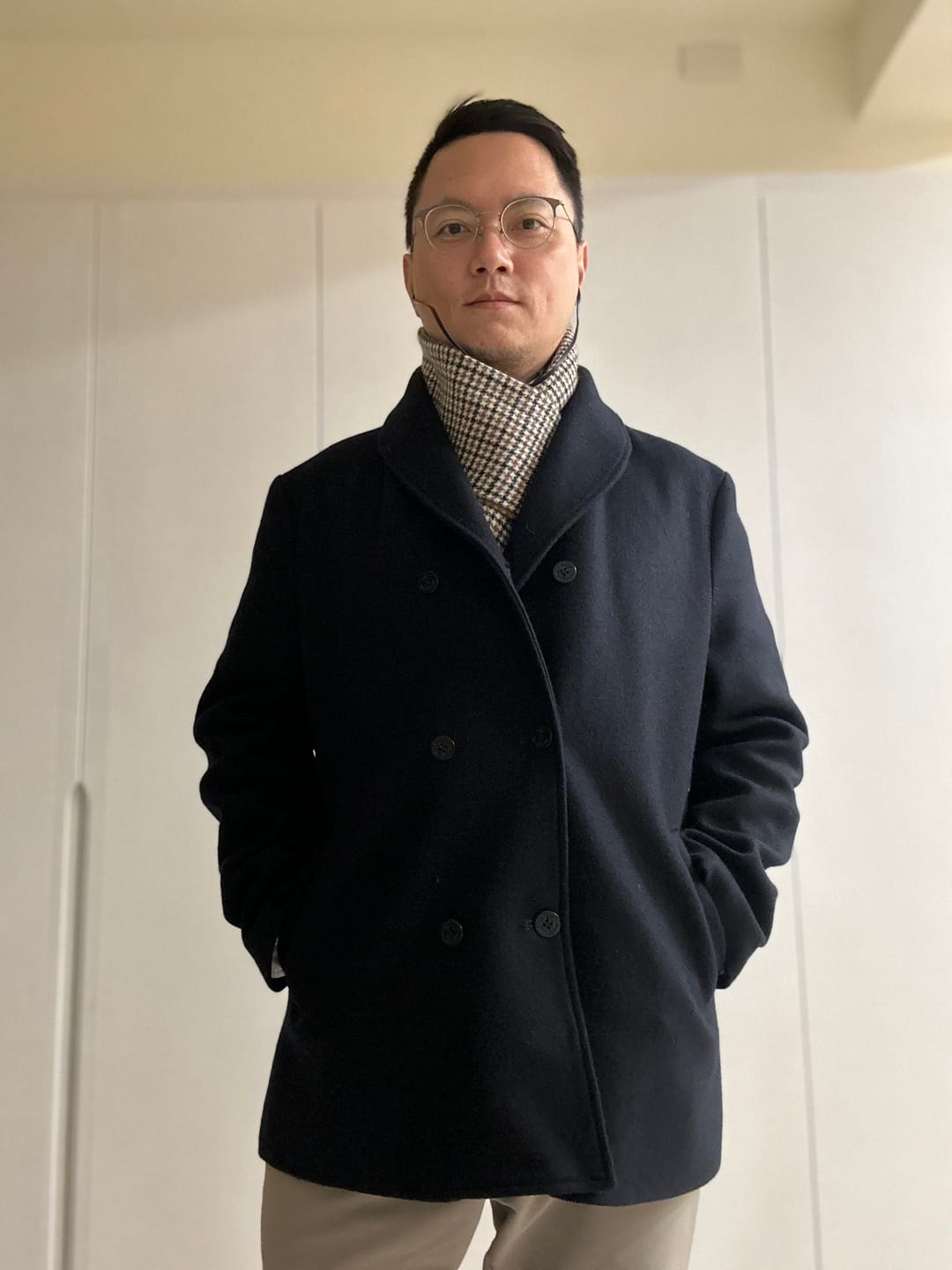 Customer photo review of ダブルブレストショールカラーピーコート
