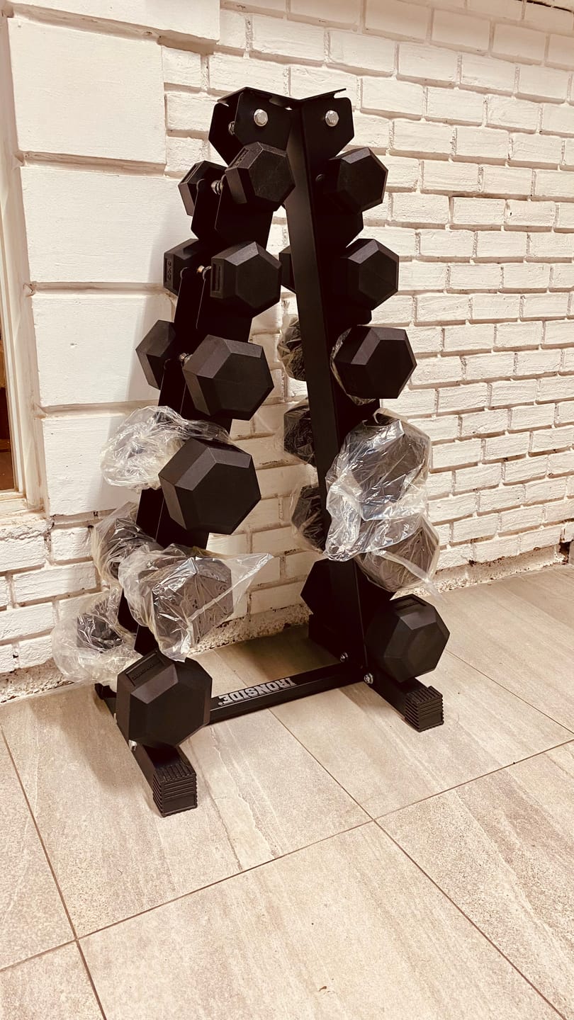 Customer photo review of Pack IRONSIDE Mancuernas Hexagonales (KG) + Rack de Almacenamiento