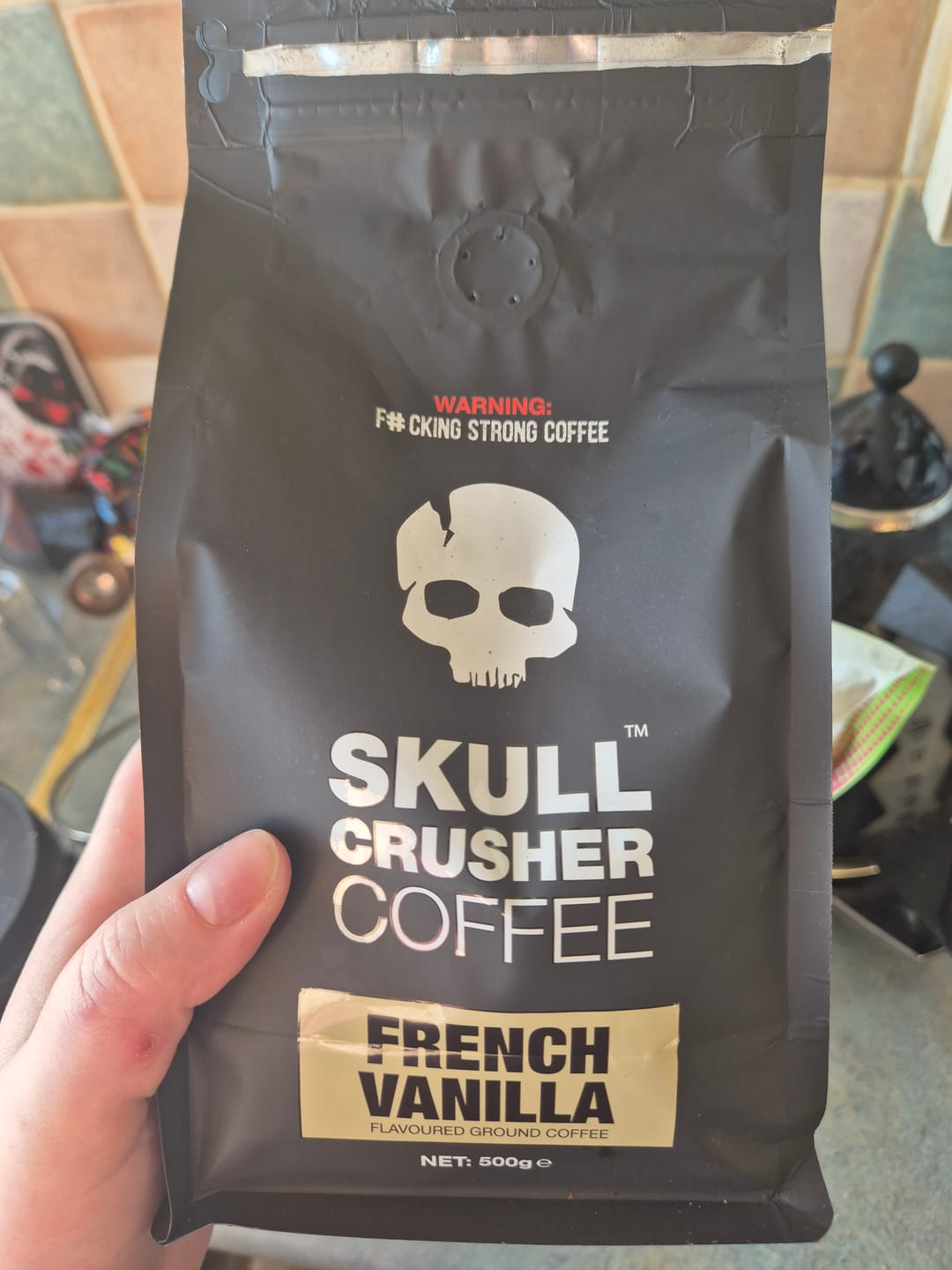 Customer photo review of Skull Crusher Coffee - French Vanilla - 500g
