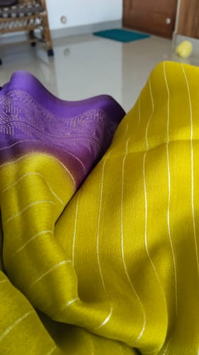 Customer photo review of Yellow Foil Printed Chiffon Saree