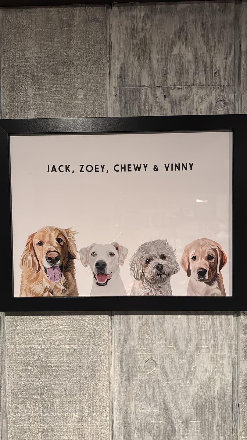 Customer photo review of Custom Four Pet Portrait