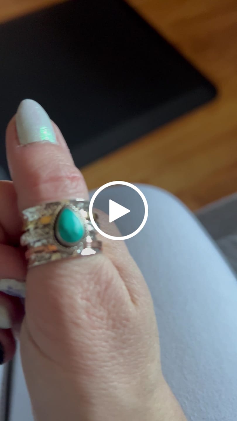 Customer video review of Teardrop Turquoise Fidget Ring Sterling Silver