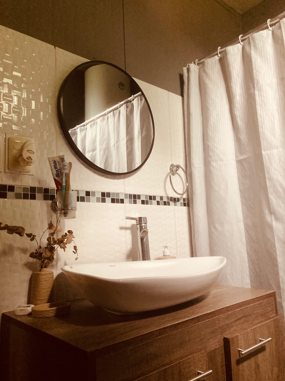 Customer photo review of Espejo Redondo Circular 50 Cm Marco Hierro Homilu