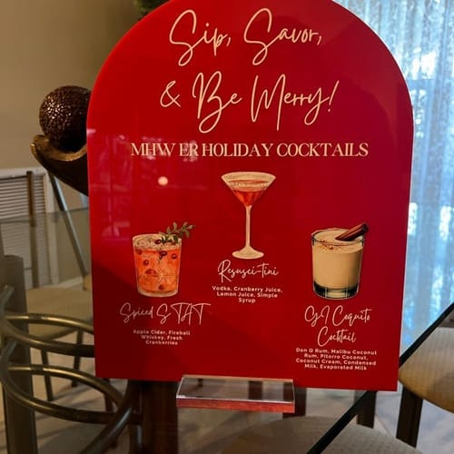 Customer photo review of Custom Table Top Sign