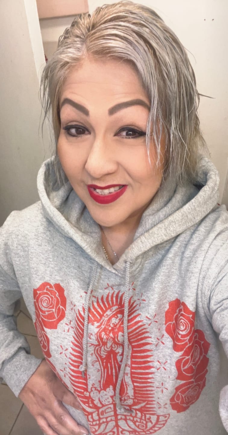 Customer photo review of Unisex Gray Guadalupana Hoodie