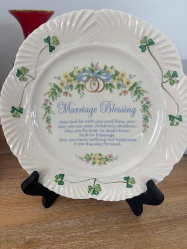 Customer photo review of Belleek Classic Marriage Blessing Plate