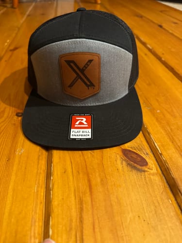 Customer photo review of Flat Bill Seven-Panel Leather Patch Hat - Richardson 168