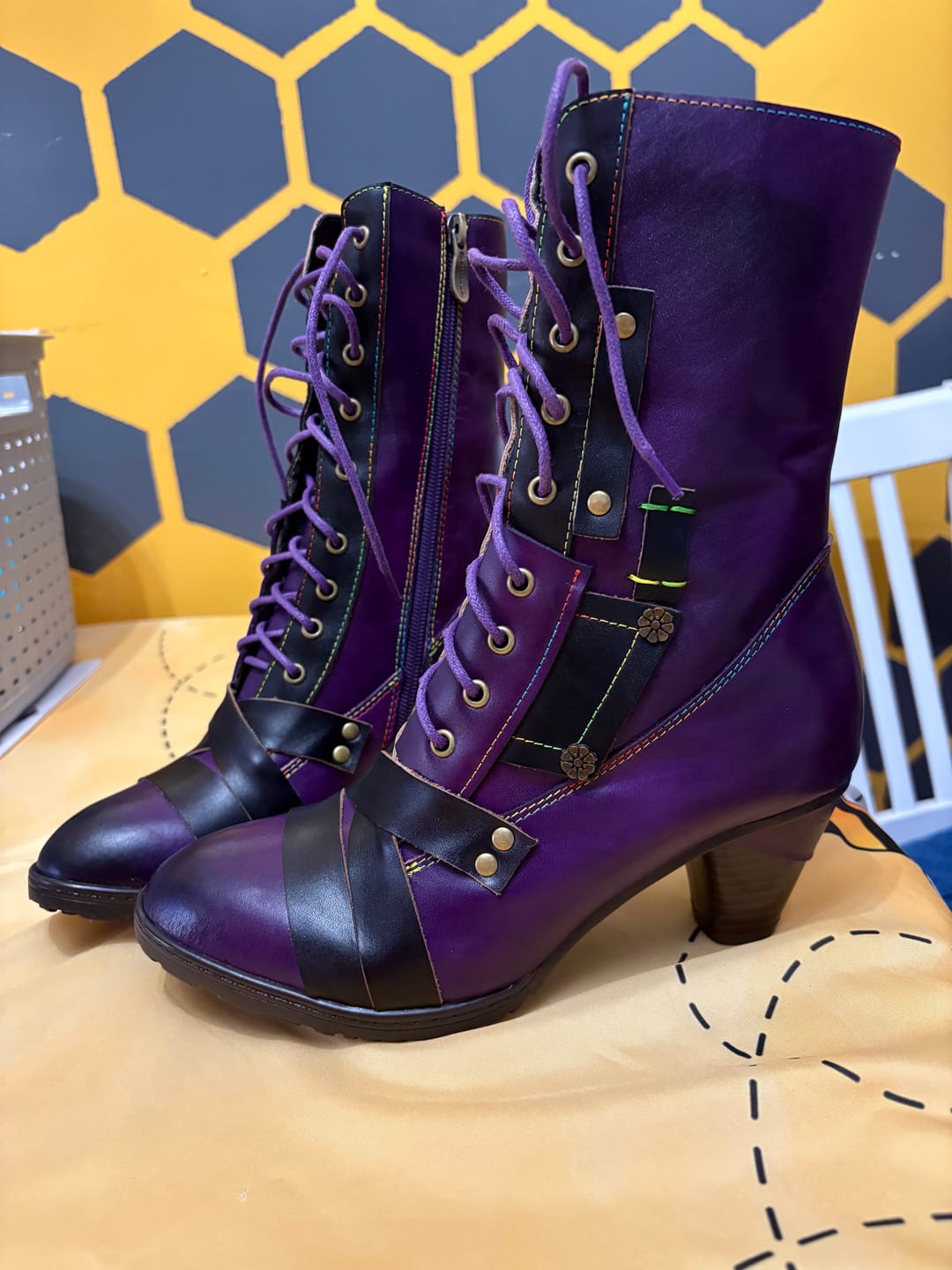 Customer photo review of Vintage Comfortable Genuine Leather Boots