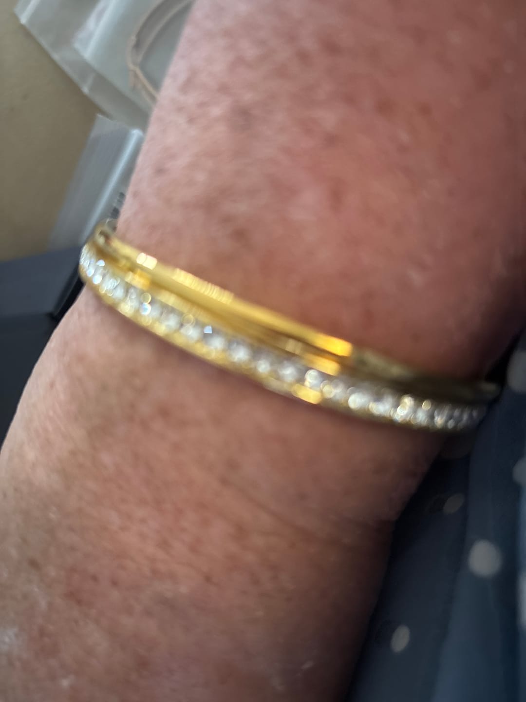 Customer photo review of Solid Golf Bangle 3mm Gold Layered