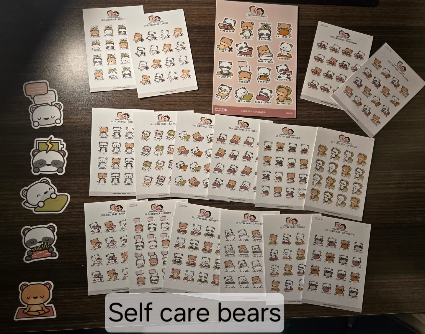 Customer photo review of Self-Care Bears Sticker Set