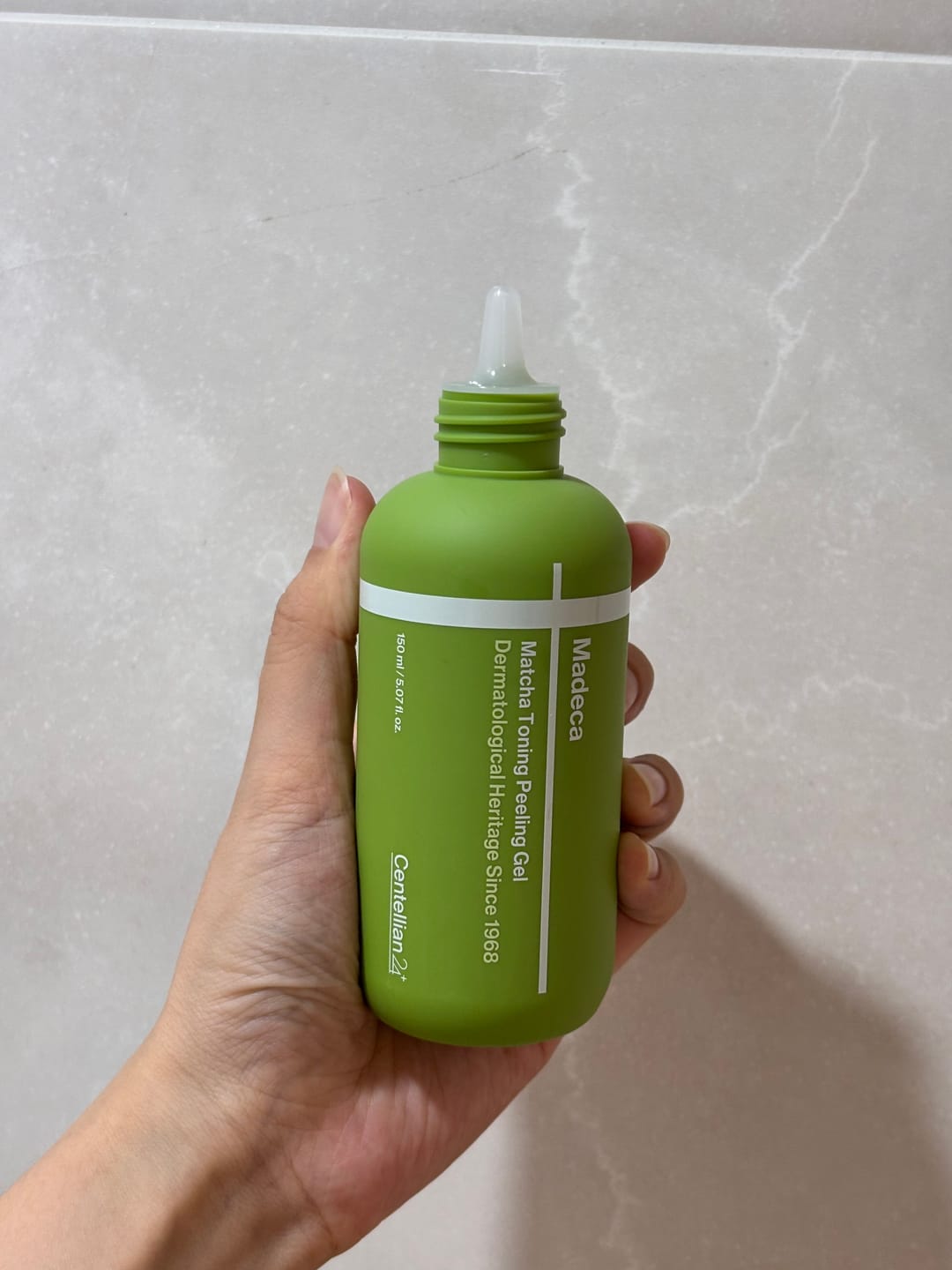 Customer photo review of Madeca Matcha Toning Peeling Gel 150ml