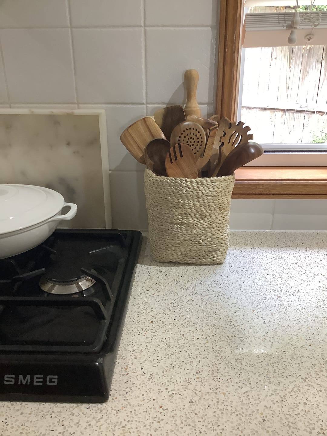 Customer photo review of Natural Teak Wooden Utensil Set