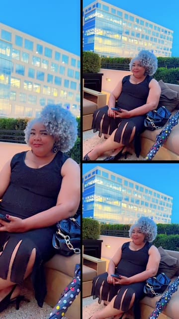 Customer photo review of Shake-N-Go Drawstring Ponytail - AFRO PUFF LARGE