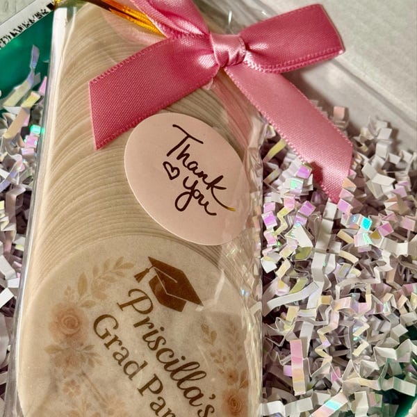 Customer photo review of 50-1000 Personalized Edible Drink Toppers: Monogram Cocktail Garnishes