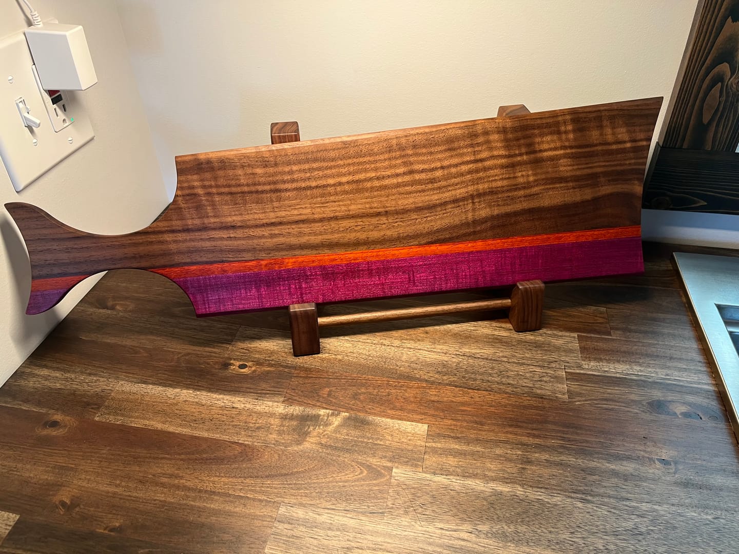 Customer photo review of 24x8.5" Large Fishtail Charcuterie Board Acrylic Router Template