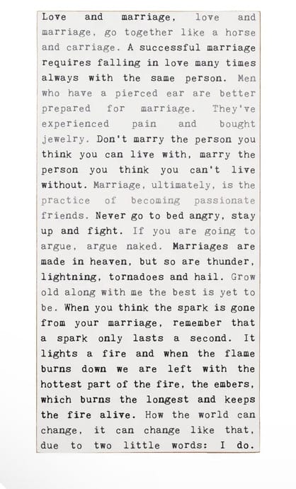Customer photo review of Typewriter Sign - Marriage