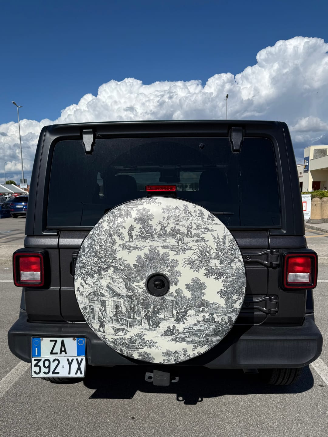 Customer photo review of Custom Spare Tire Cover for Jeep, RV, Bronco Camper, Trailer, & More