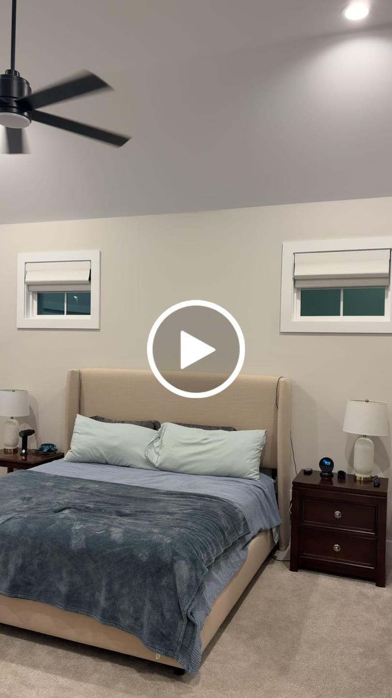Customer video review of SmartWings Motorized Roman Shades 100% Blackout Iris