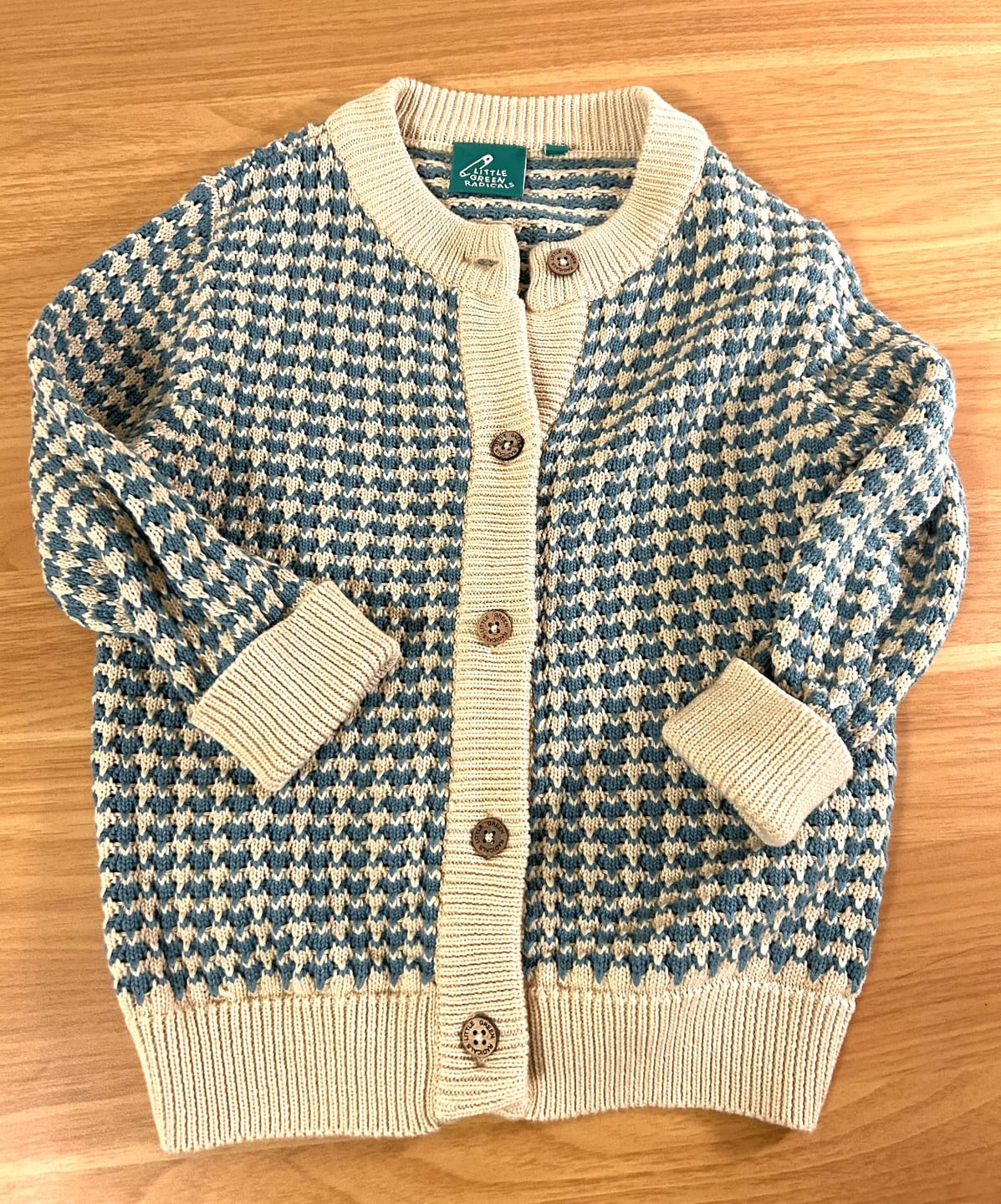Customer photo review of From One To Another Blue Striped Knitted Cardigan
