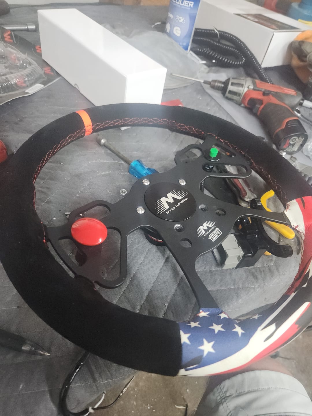 Customer photo review of Motion Raceworks Momentary Large Mushroom Push Button w/6' Wound Cord (Red) 151006