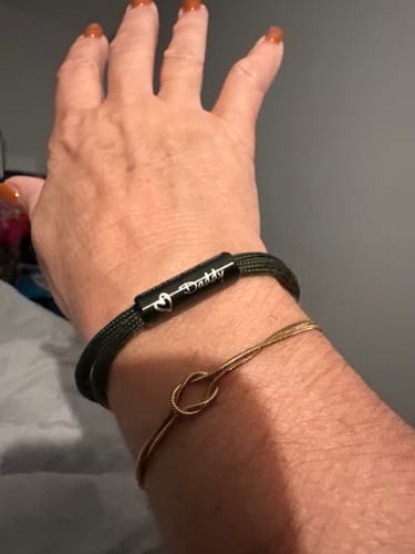 Customer photo review of Custom In Loving Memory Bracelet "I Will Carry You With Me" Personalized Engraved Memorial Bracelet