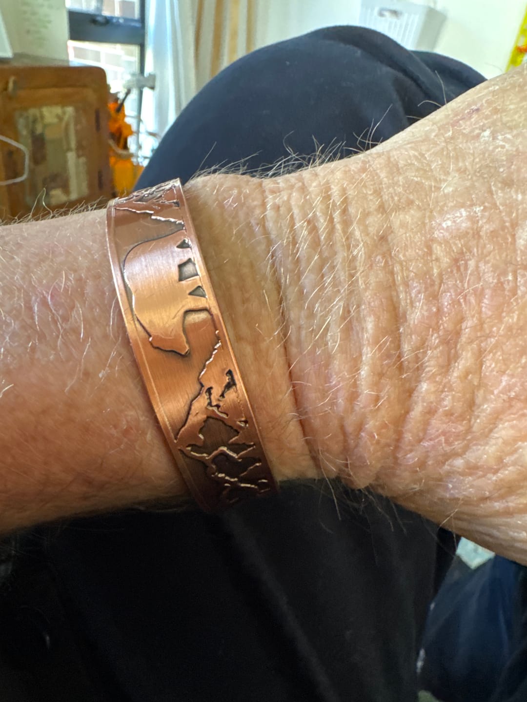 Customer photo review of Mens Copper Magnetic Bangle Bracelet Bear New Design