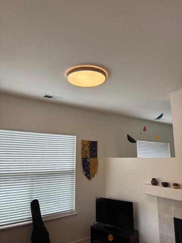 Customer photo review of Scandinavian Wooden Round LED Flush Mount