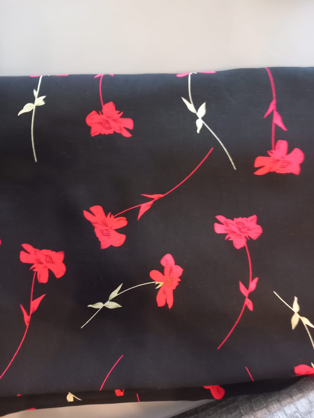 Customer photo review of Falling Flowers Viscose Challis Fabric