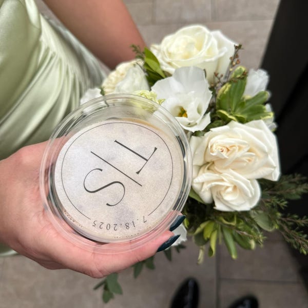 Customer photo review of 50-1000 Personalized Edible Drink Toppers: Monogram Cocktail Garnishes