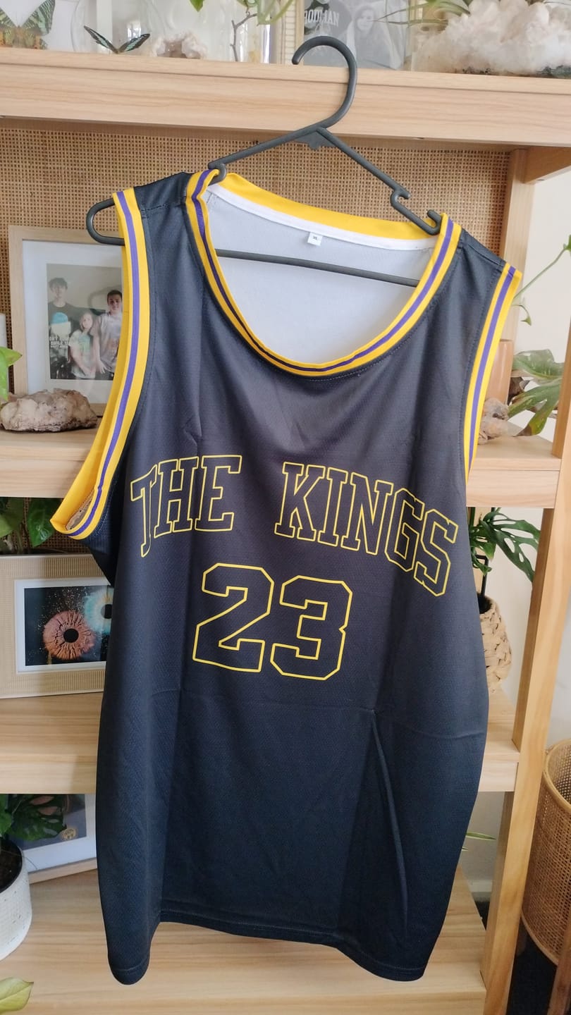Customer photo review of Custom Black Gold Classic Tops Authentic Basketball Jersey