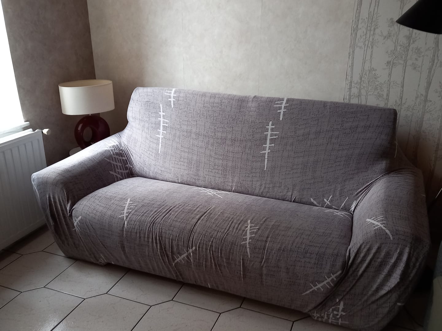 Customer photo review of Gris Fine - Housse de Canapé Extensible