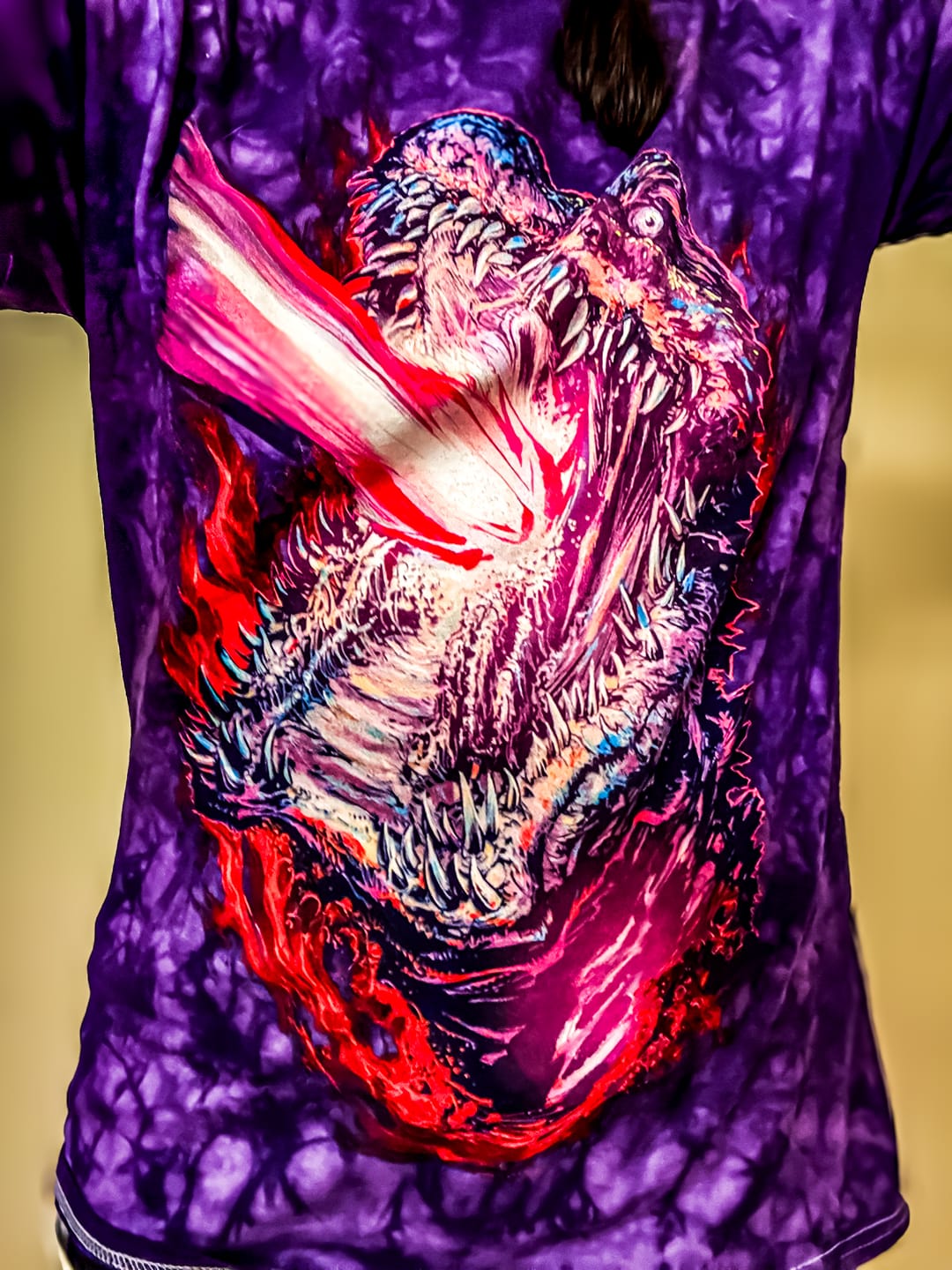 Customer photo review of SHIN GODZILLA: WHO WILL KNOW - T-SHIRT (PURPLE ENERGY TIE DYE)