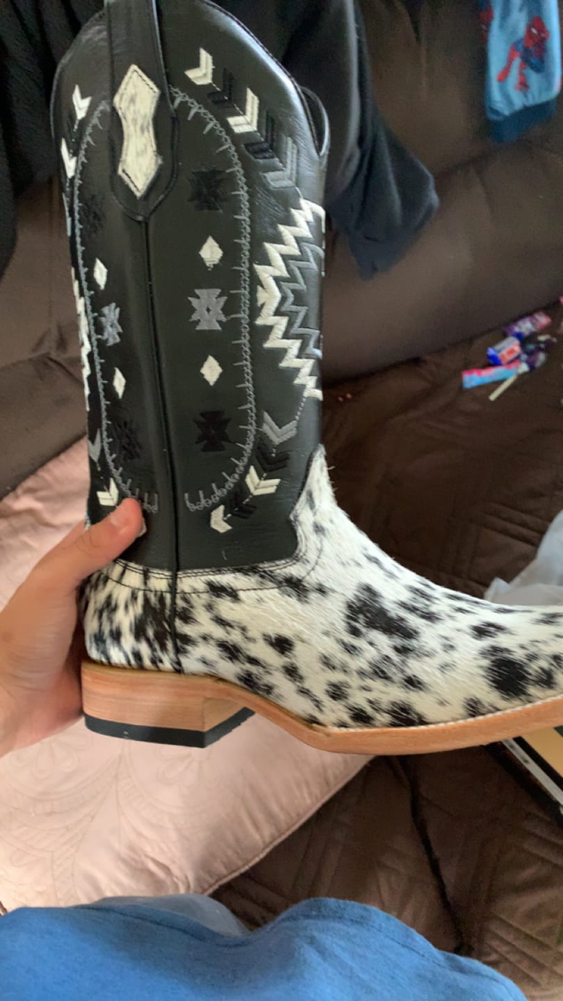 Customer photo review of Genuine Cowhide Boots - Square Toe