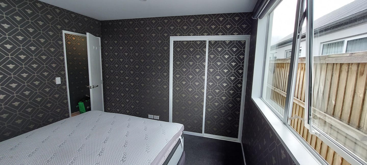 Customer photo review of Honeycomb Bee - Geometric Metallic Wallpaper - Black - Charcoal